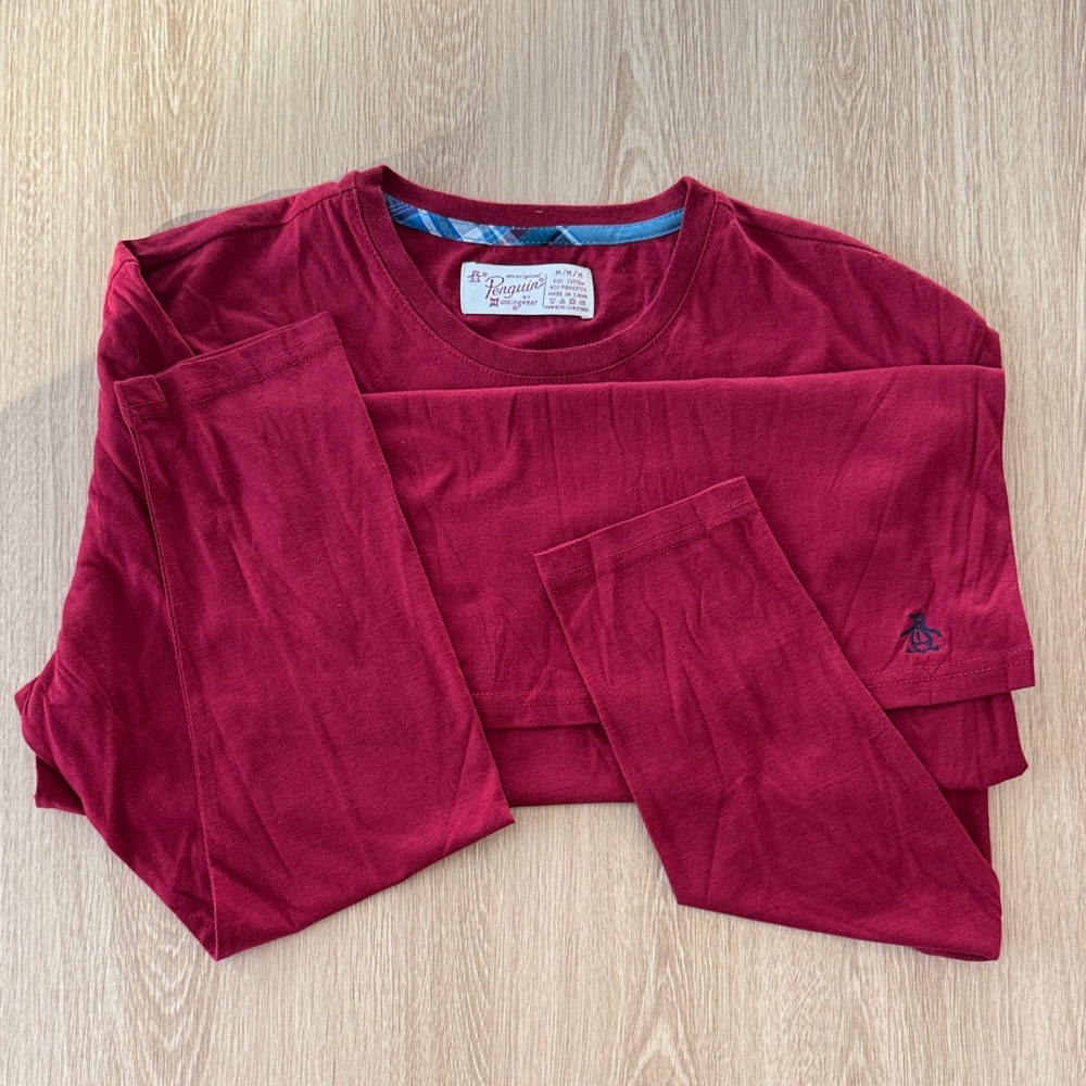 Original Penguin Burgundy Long Sleeve Shirt